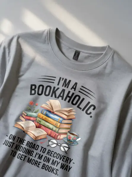 Funny Bookaholic T-Shirt – Cozy Gift for Book Lovers with Humor - Image 2