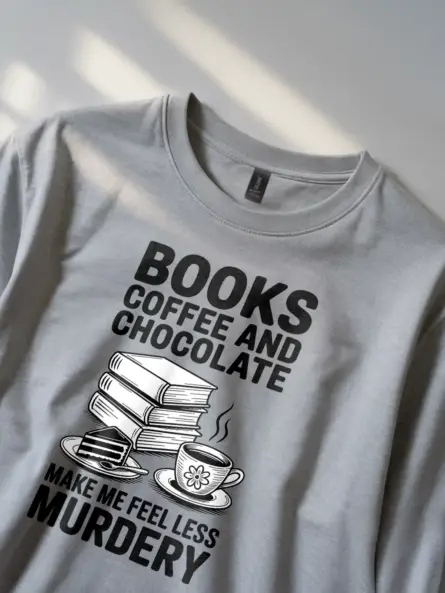 Witty Dark Academia Book Lover T-Shirt – Cozy Goth Humor - Image 2
