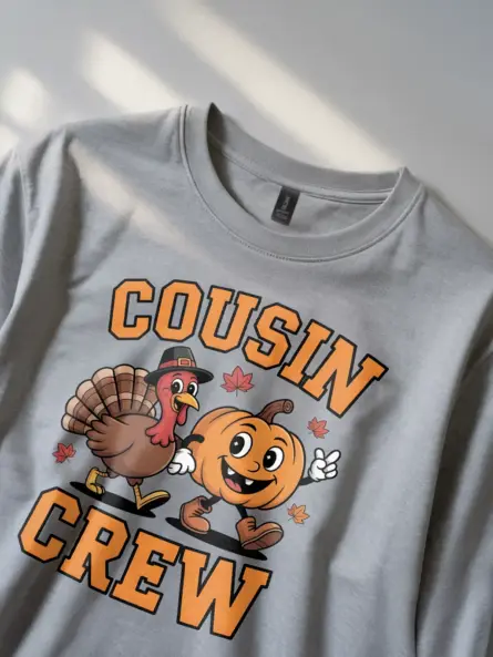 Thanksgiving Kids Shirt – Fun Cousin Crew Holiday Tee for Group Photos - Image 2