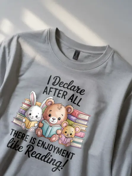 Adorable Reading Kids T-Shirt – Animal Book Lover Tee Gift - Image 2