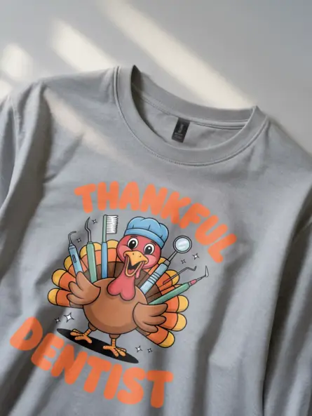 Funny Thankful Dentist T-Shirt – Cute Holiday Gift for Hygienists - Image 2
