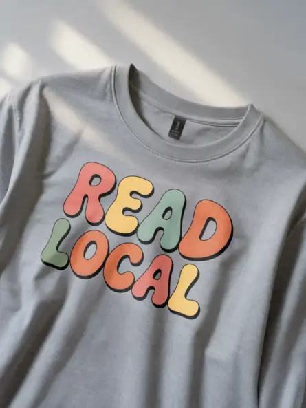 Support Local Bookstore Shirt – Inspiring Read Local Graphic Tee - Image 2
