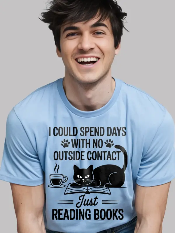 introvert reading cat t-shirt