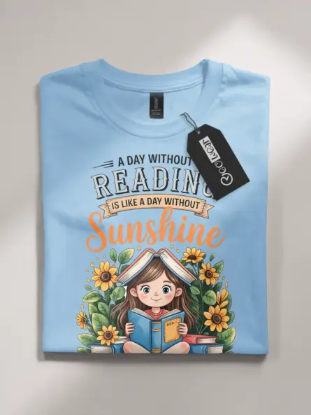Whimsical Reading Shirt for Girls – Sunshine Book Lover Tee - Image 4