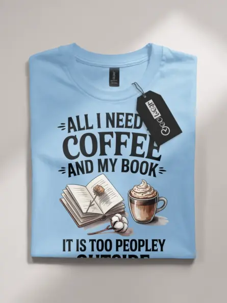 Cozy Book Lover Coffee Shirt – Funny Introvert Tee for Readers - Image 4
