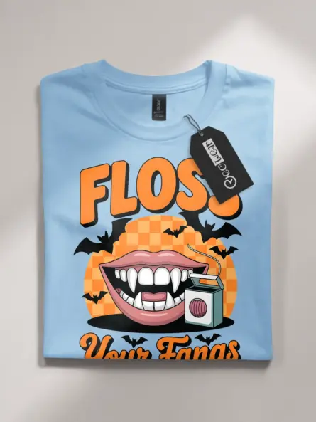 Funny Dental Halloween Shirt – Vampire Floss Graphic Tee - Image 4