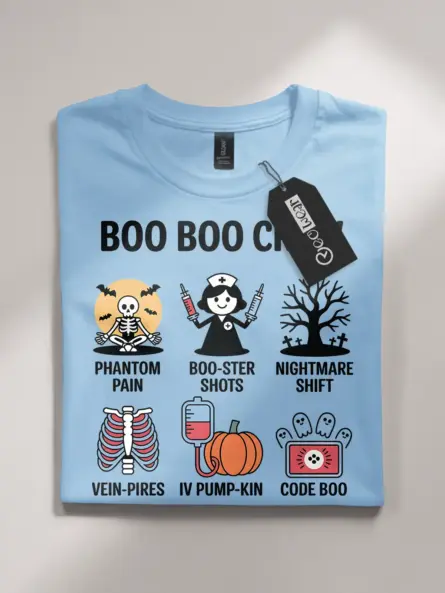 Halloween Nurse T Shirt – Funny Boo Boo Crew Medical Pun Tee for Dental Pros - Image 4