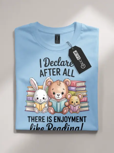 Adorable Reading Kids T-Shirt – Animal Book Lover Tee Gift - Image 4