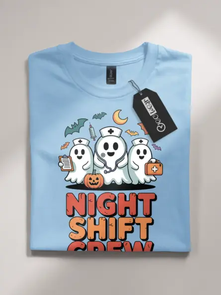 Funny Night Shift Nurse Shirt – Spooky Cute Halloween Tee - Image 4