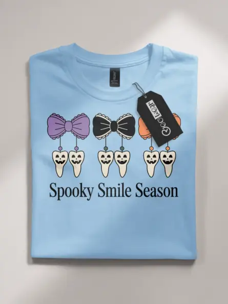 Spooky Dental Halloween T-Shirt – Cute Smile Season Tee for Hygienists and Dentists - Image 4