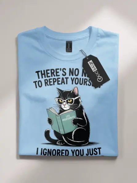 Sarcastic Cat Reading T-Shirt – Bold Funny Tee for Book Lovers - Image 4