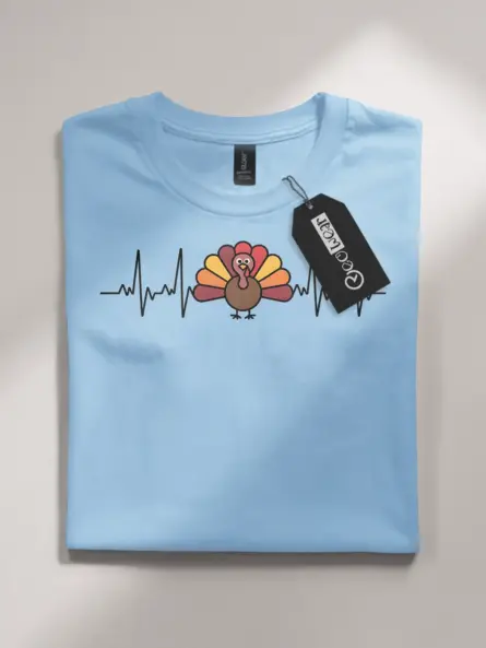 Thanksgiving Medical Shirt – Cute Turkey Heartbeat Tee for Nurses & Doctors - Image 4