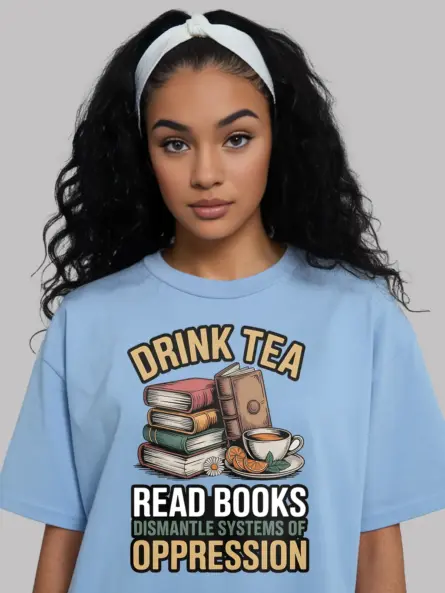 Empowering Activist Book Lover T-Shirt – Read, Resist, Rise Up - Image 6