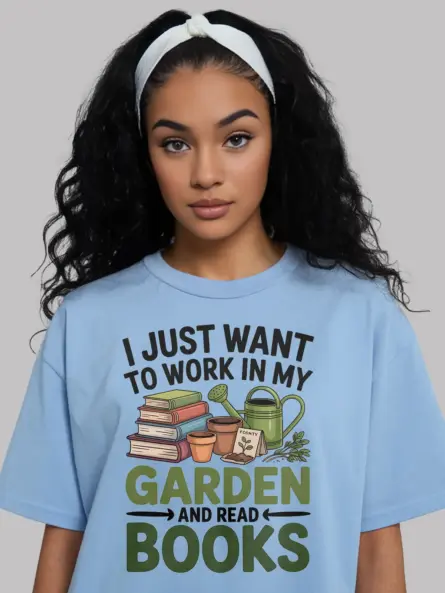 Cozy Garden and Reading T-Shirt – Perfect Gift for Bookish Gardeners - Image 6