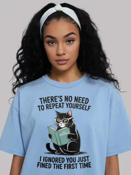 Sarcastic Cat Reading T-Shirt – Bold Funny Tee for Book Lovers - Image 6
