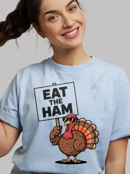 Funny Thanksgiving Shirt – Bold & Hilarious “Eat The Ham” Tee - Image 6