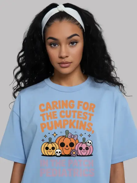 Pediatric Nurse Halloween T-Shirt – Cute Pumpkin Fall Top - Image 6