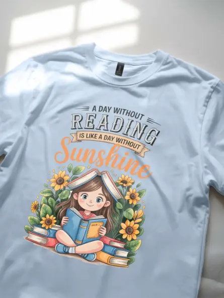 Whimsical Reading Shirt for Girls – Sunshine Book Lover Tee - Image 5