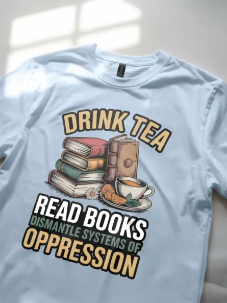 Empowering Activist Book Lover T-Shirt – Read, Resist, Rise Up - Image 5