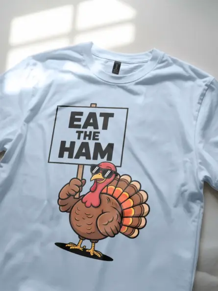 Funny Thanksgiving Shirt – Bold & Hilarious “Eat The Ham” Tee - Image 5