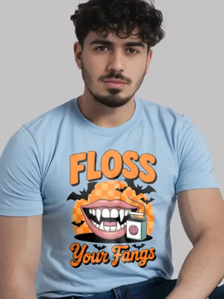 Funny Dental Halloween Shirt – Vampire Floss Graphic Tee - Image 6