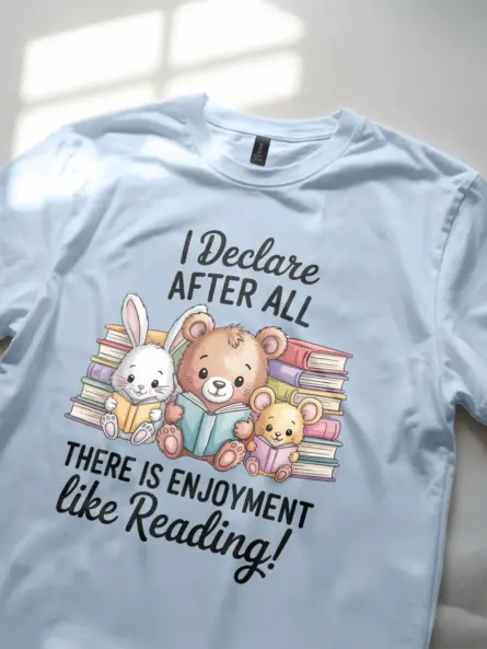 Adorable Reading Kids T-Shirt – Animal Book Lover Tee Gift - Image 5
