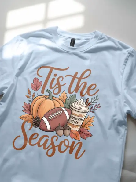 Cozy Fall T-Shirt – Cute Pumpkin Spice & Football Season Tee - Image 2