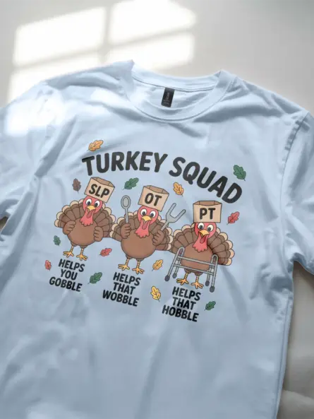 Therapy Humor Shirt – Hilarious Turkey Squad Tee for SLP OT PT - Image 8