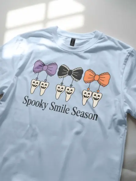 Spooky Dental Halloween T-Shirt – Cute Smile Season Tee for Hygienists and Dentists - Image 5
