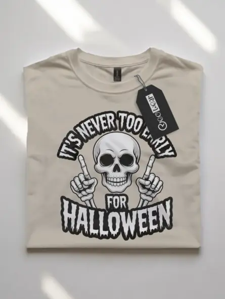 Early Halloween Shirt – Funny Skull Graphic Tee with Dark Humor Vibes - Image 7