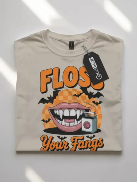 Funny Dental Halloween Shirt – Vampire Floss Graphic Tee - Image 7