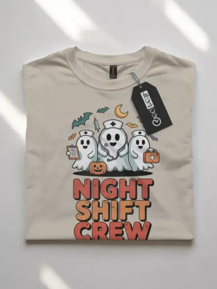 Funny Night Shift Nurse Shirt – Spooky Cute Halloween Tee - Image 7