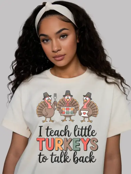 Thanksgiving Speech Therapy Shirt – Funny “Little Turkeys” SLP Tee - Image 9