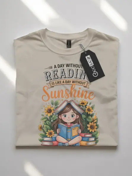 Whimsical Reading Shirt for Girls – Sunshine Book Lover Tee - Image 7