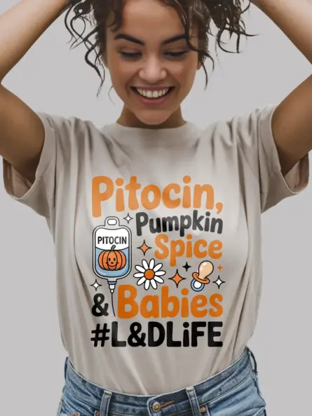 Adorable Labor and Delivery Nurse Fall Shirt - Image 3