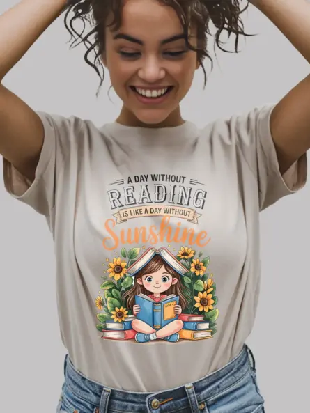 Whimsical Reading Shirt for Girls – Sunshine Book Lover Tee - Image 9