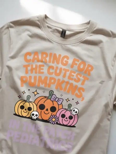 Pediatric Nurse Halloween T-Shirt – Cute Pumpkin Fall Top - Image 9