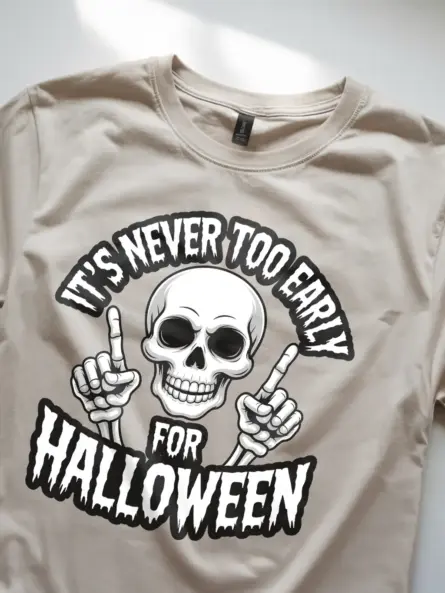 Early Halloween Shirt – Funny Skull Graphic Tee with Dark Humor Vibes - Image 8