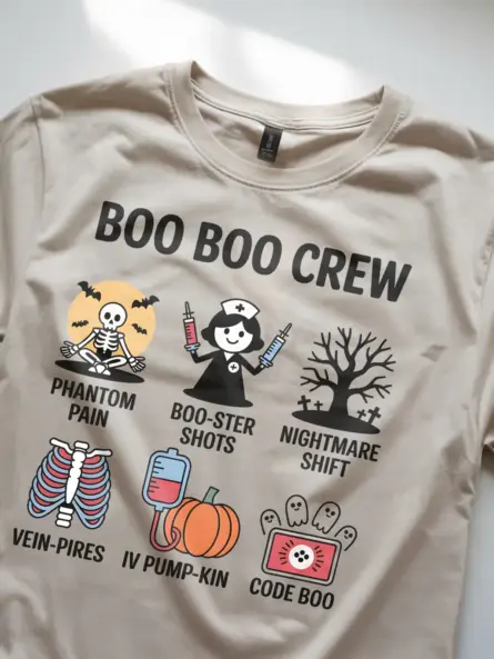 Halloween Nurse T Shirt – Funny Boo Boo Crew Medical Pun Tee for Dental Pros - Image 8