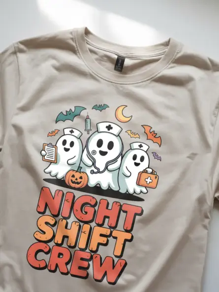 Funny Night Shift Nurse Shirt – Spooky Cute Halloween Tee - Image 8