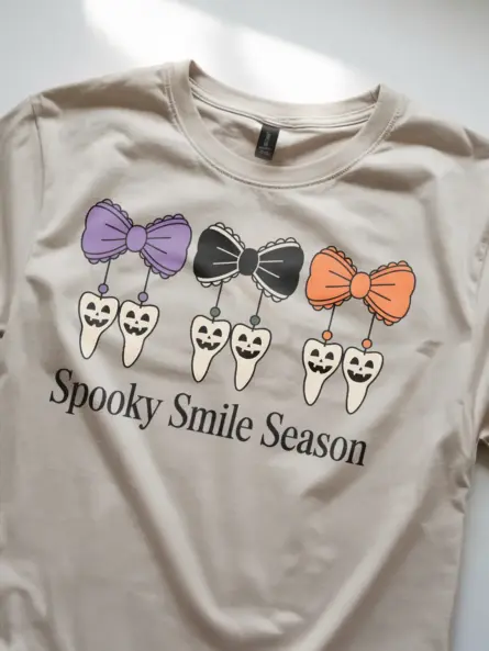 Spooky Dental Halloween T-Shirt – Cute Smile Season Tee for Hygienists and Dentists - Image 8