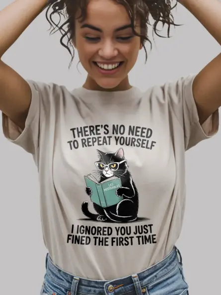 Sarcastic Cat Reading T-Shirt – Bold Funny Tee for Book Lovers - Image 9
