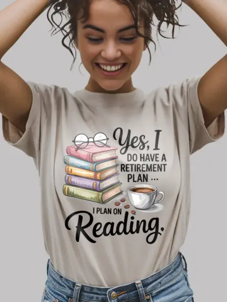 Cozy Retired Book Lover T-Shirt – Funny Reading Gift for Seniors - Image 9