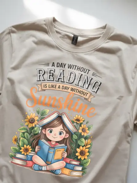 Whimsical Reading Shirt for Girls – Sunshine Book Lover Tee - Image 8