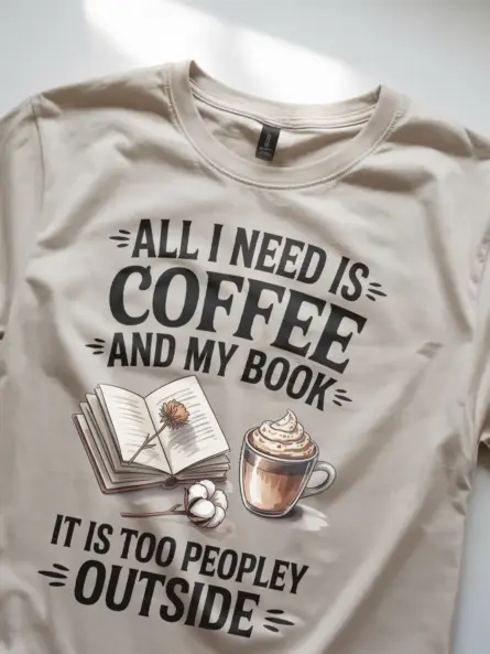 Cozy Book Lover Coffee Shirt – Funny Introvert Tee for Readers - Image 8