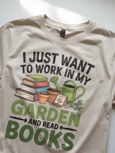 Cozy Garden and Reading T-Shirt – Perfect Gift for Bookish Gardeners - Image 8