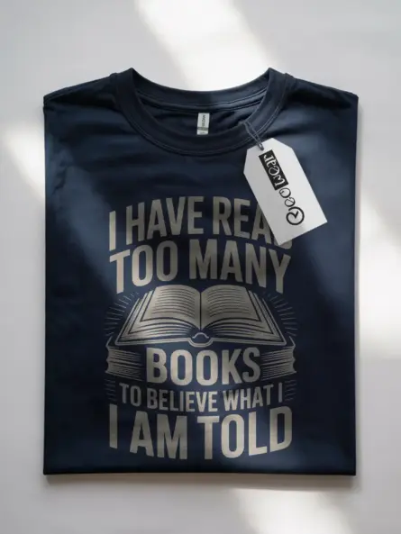 Vintage Books Lover Shirt – Bold Quote Tee for Critical Thinkers - Image 7