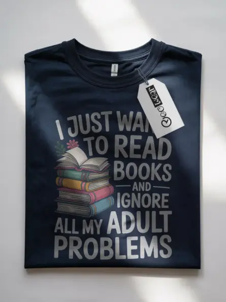 Funny Book Lover T-Shirt – Relatable Adulting Humor Gift for Women - Image 7