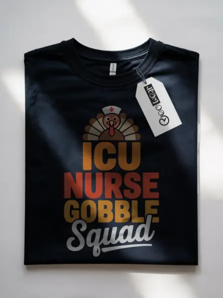 Thanksgiving Nurse Shirt – Funny ICU Gobble Squad Medical Tee - Image 7