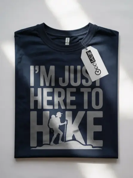 Im Just Here to Hike Shirt – Bold Quote Tee for Nature Lovers - Image 7